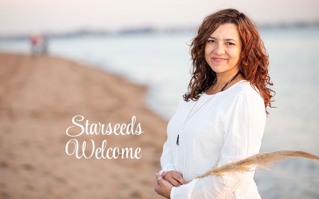 Cheri Arellano on the beach. Starseeds Welcome